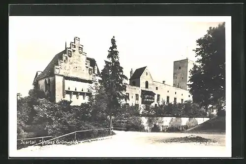 AK Grünwald / Isartal, Partie vor dem Schloss Grünwald