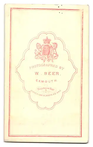 Fotografie W. Beer, Exmouth, Portrait bürgerlicher Mann mit Ziegenbart