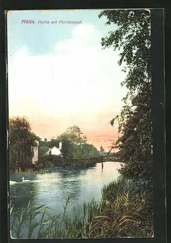 AK Mölln, kleine Brücke über den Mühlenbach