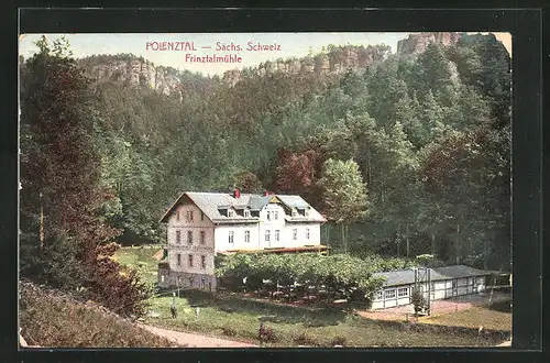 AK Polenztal / Sächs. Schweiz, Gasthaus Frinztalmühle