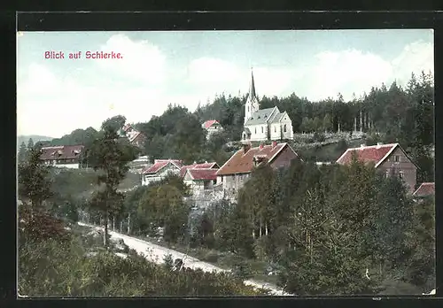 AK Schierke, Ortspartie mit Kirche