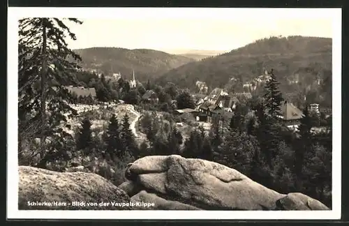 AK Schierke / Harz, Blick von der Vaupels-Klippe