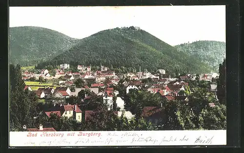 AK Bad Harzburg, Ortsansicht mit Burgberg