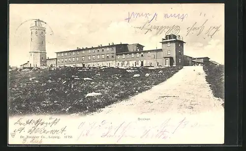 AK Brocken, Brockenhotel mit Aussichtsturm