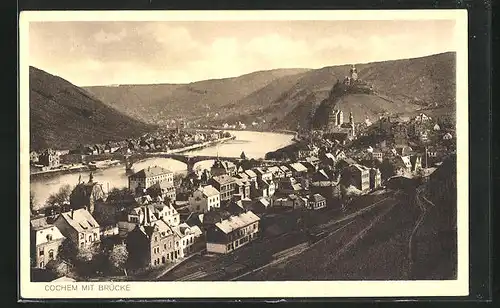 AK Cochem, Flusspartie mit Brücke