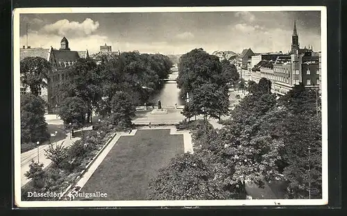 AK Düsseldorf, Königsallee mit Stadtgraben