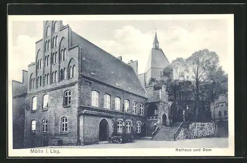 AK Mölln /Lauenburg, Rathaus mit Dom