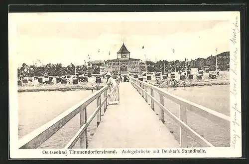 AK Timmendorferstrand, Anlegebrücke mit Denker's Strandhalle