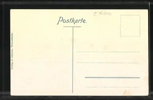 AK Travemünde, Ortsansicht mit Hafen aus der Vogelschau