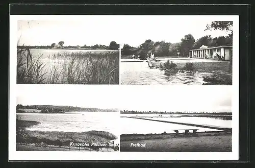 AK Pönitz, Pönitzer See, Freibad, Uferpartie