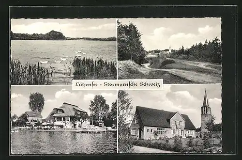 AK Lütjensee /Stormarnsche Schweiz, Gasthaus, Gebäudeansicht, Ortspartie