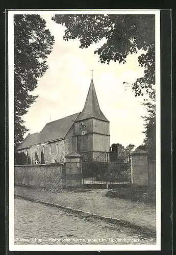 AK Gudow i. Lbg., historische Kirche aus dem 12. Jhd.
