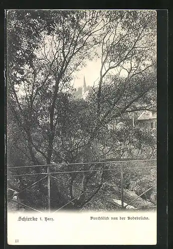 AK Schierke i. H., Durchblick von der Bodebrücke