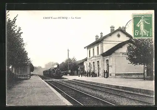 AK Crouy-sur-Ourcq, La Gare, Bahnhof