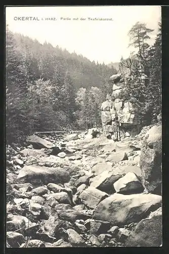 AK Okertal /Harz, Partie mit der Teufelskanzel