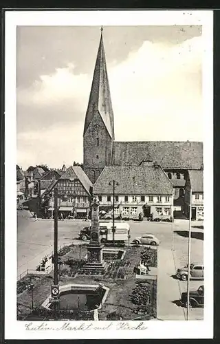 AK Eutin /Holst., Markt mit Kirche