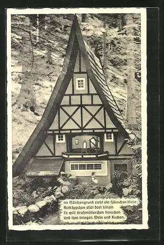 AK Bad Sachsa /Harz, Haus aus dem Märchen Rotkäppchen, erbaut von G. Schaub