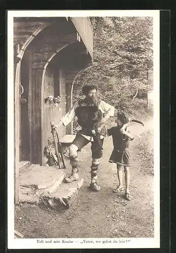 AK Interlaken, Tell-Freilicht-Spiele, Tell und sein Knabe