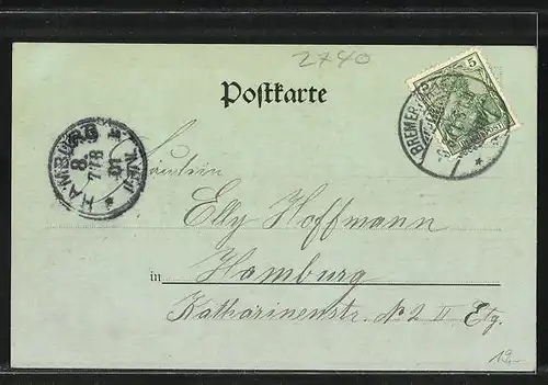 AK Bremervörde, Landrathsamt, Kaiserliches Postamt, Partie am Mühlenetablissement