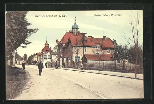 AK Seifhennersdorf i. Sa., Strasse am Kaiserlichen Postamt