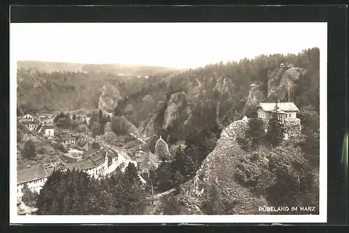 AK Rübeland / Harz, Ortsansicht aus der Vogelschau