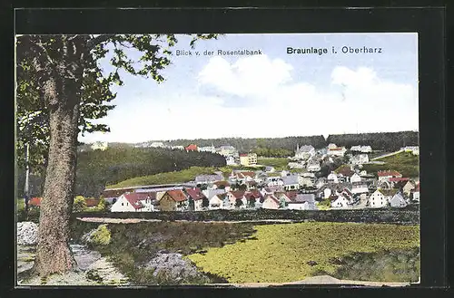 AK Braunlage / Harz, Ortsansicht, Blick von der Rosentalbank