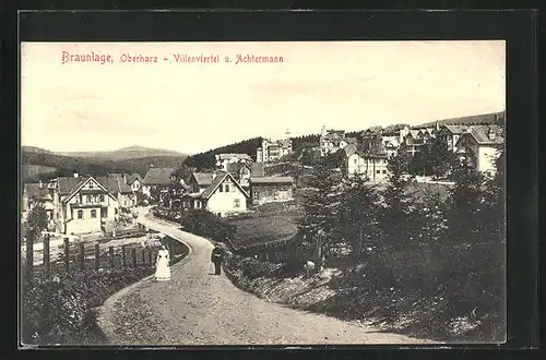 AK Braunlage / Harz, Villenviertel u. Achtermann