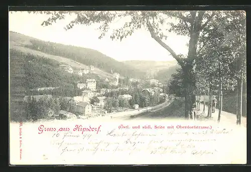 AK Kipsdorf, Östliche und südliche Seite mit Oberdorfstrasse