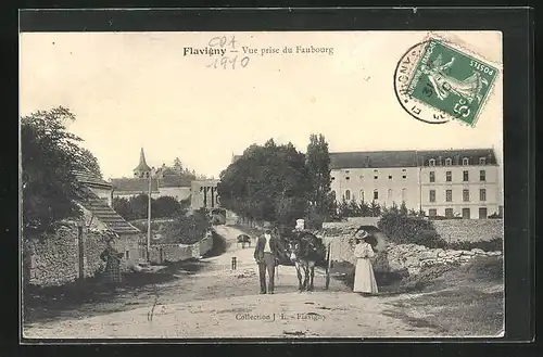 AK Flavigny, Vue prise du Faubourg