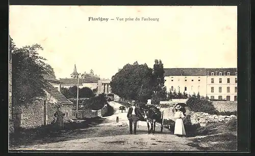 AK Flavigny, Vue prise du Faubourg