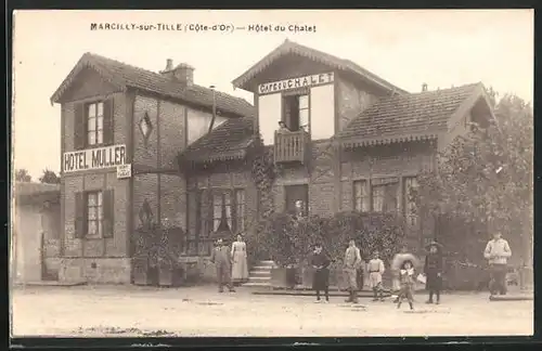 AK Marcilly-sur-Tille, Hotel Muller, Café du Chalet