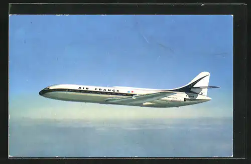 AK Flugzeug Caravelle, Air France, über den Wolken