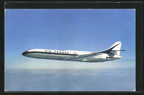 AK Flugzeug Caravelle, Air France, über den Wolken