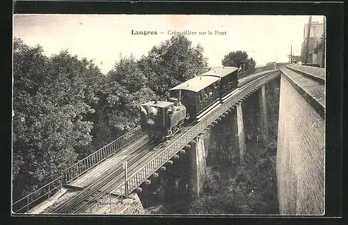 AK Langres, Crémaillère sur le Pont, Bergbahn