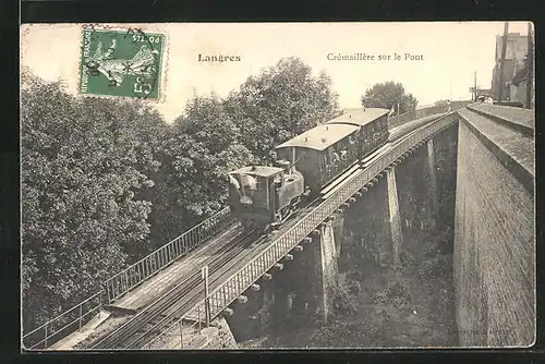 AK Langres, Crémaillère sur le Pont, Bergbahn