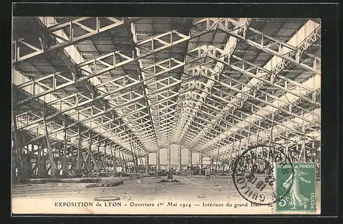 AK Lyon, Exposition 1914, Intérieur du grand Hall, Ausstellung