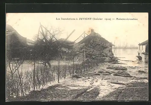 AK Juvigny, Maisons écroulées, Les Inondations de Janvier 1910, Hochwasser