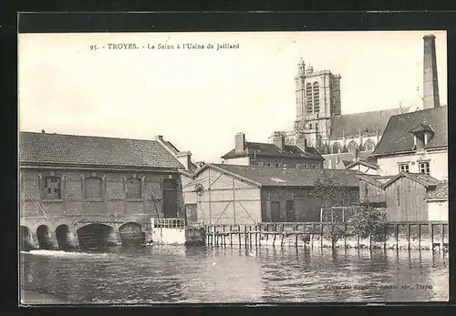 AK Troyes, La Seine à l`Usine de Jaillard, Inondation, Hochwasser
