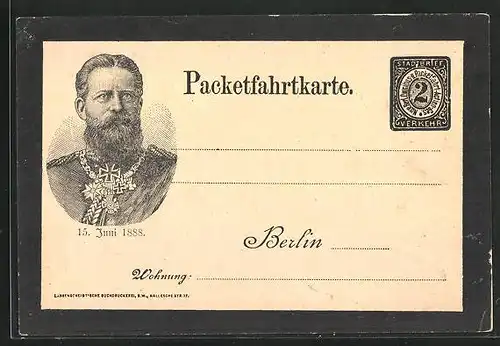 AK Private Stadtpost mit Porträt Friedrich Wilhelm III. von Preussen