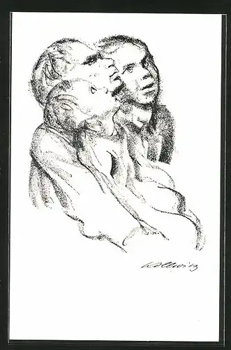 Künstler-AK Käthe Kollwitz: Zuhörende