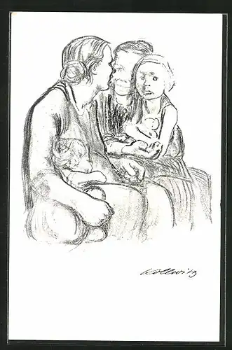 Künstler-AK Käthe Kollwitz: Frauen im Gespräch