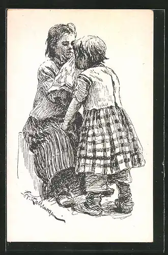 Künstler-AK Friedrich Kallmorgen: Die Schwestern