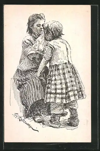 Künstler-AK Friedrich Kallmorgen: Die Schwestern