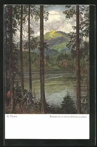 Künstler-AK Hans Thoma: Träumerei an einem Schwarzwaldsee