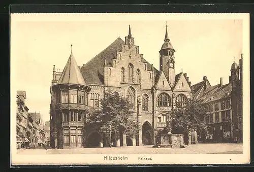AK Hildesheim, Blick zum Rathaus