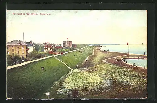 AK Nordseebad Cuxhaven, Seedeich aus der Vogelschau