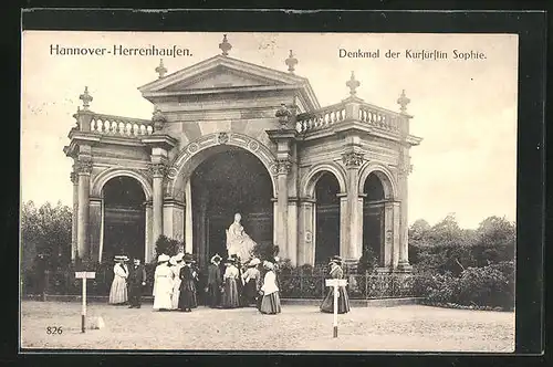 AK Hannover-Herrenhausen, Denkmal der Kurfürstin Sophie