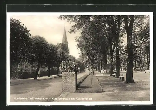 AK Nordseebad Wilhelmshaven, Kurpromenade am Adalbertplatz