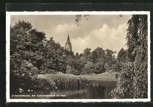 AK Wilhelmshaven, Am Schwanenteich im Park