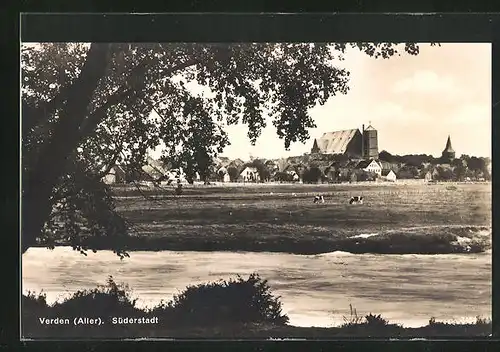 AK Verden (Aller), Süderstadt aus der Ferne